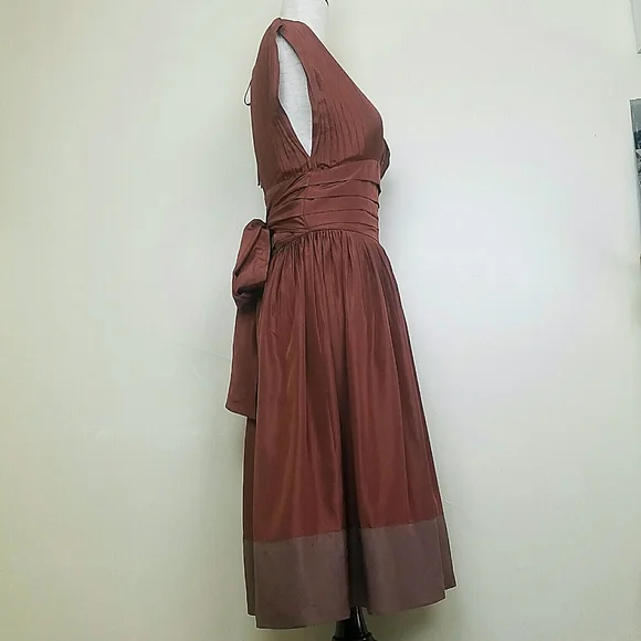 BCBG MAX AZRIA Silk Tie Back Dress Size 2 - Picture 2 of 6